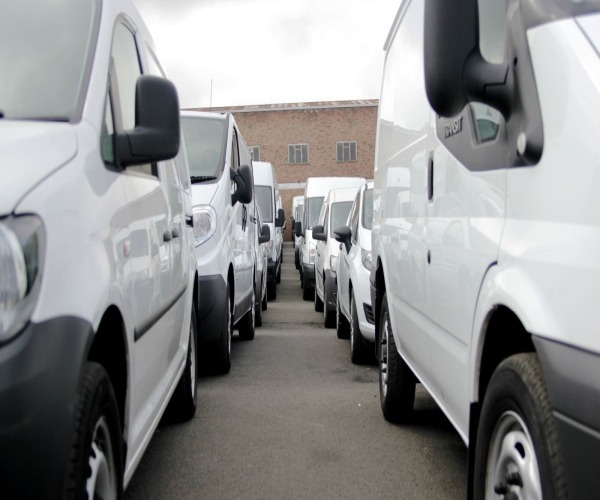Rows of used white LCVs